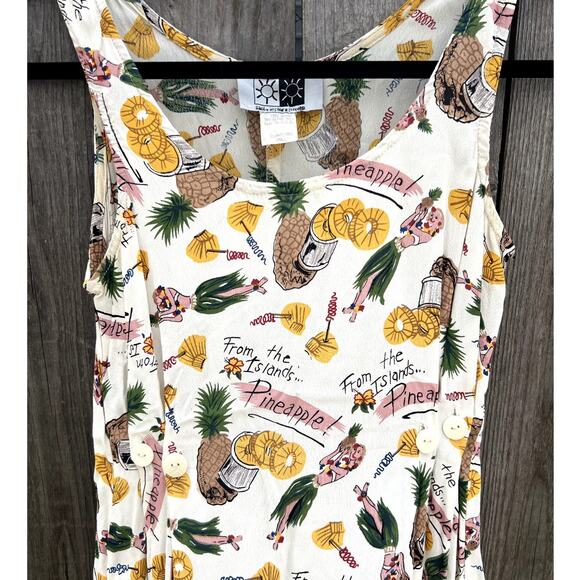 Santa Barbara Street | Vtg 90s Hawaiian Islands Novelty Print Mini Dress Size S - Picture 3 of 10